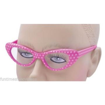 Polka Dot 1950&#039;s Style Glasses 50&#039;s Rock n Roll Fancy Dress Grease 4 Colours