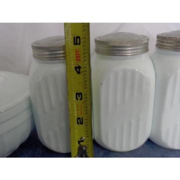 Vintage Milk Glass Range Shakers with Grease Jar