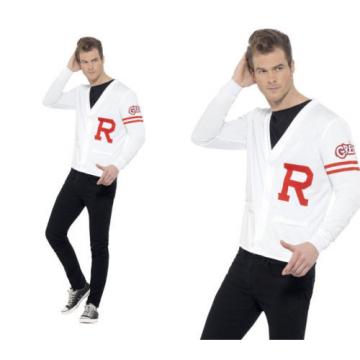 Grease Rydell Prep Costume Mens Jock Style Fancy Dress Outfit M,L