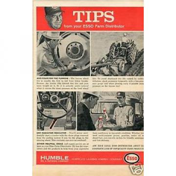 1965 Print Ad of Esso Humble Oil &amp; Refining Co Tractor Grease Farm Distributor