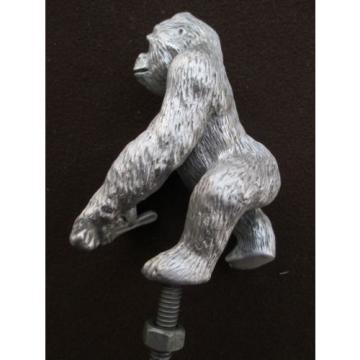 grease monkey with monkey wrench, gorilla, ratrod,car hood ornament mascot