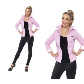 Grease Pink Ladies Jacket Licensed Fancy Dress Costume Sizes 8-18