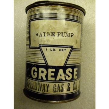 1940s Vintage SPEEDWAY GAS &amp; OIL CO. 1 LB. Grease Tin Can Full Water Pump