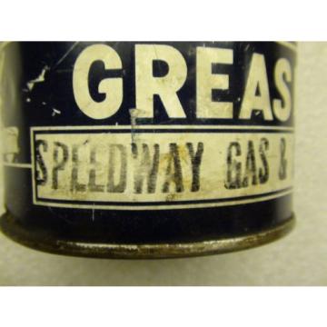 1940s Vintage SPEEDWAY GAS &amp; OIL CO. 1 LB. Grease Tin Can Full Water Pump