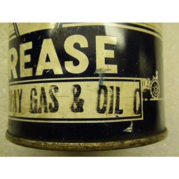 1940s Vintage SPEEDWAY GAS &amp; OIL CO. 1 LB. Grease Tin Can Full Water Pump