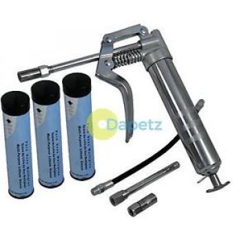 Professional 120CC Pistol Grip Grease Gun Set With 3 Cartridges Accessories