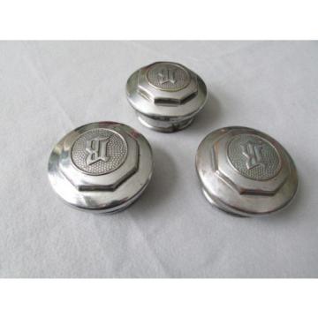 BUICK, 1930s, BRASS, CHROME OR NICKLE PLATED, GREASE CAPS. 3 IN NICE CONDITION.