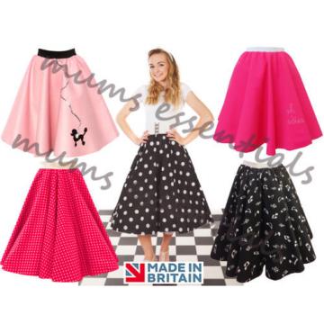 Ladies 1950&#039;s 50&#039;s GREASE Style Polka Dot 24&#034;Length Skirts VINTAGE Fancy Dress