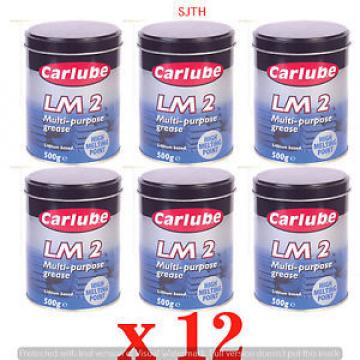 12 x Carlube LM2 Multi Purpose Lithium Grease 500g TIN High Melting Point