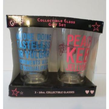 Fabulous  in Box Set of Two GREASE - The Pink Ladies 16oz Collectible Glasses