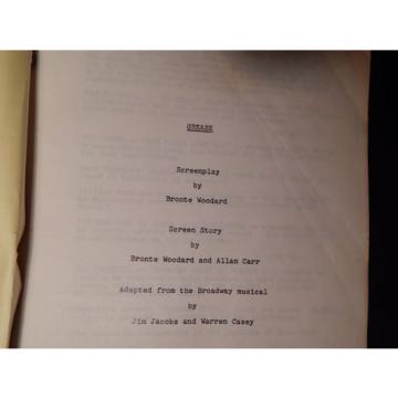 1977 ORIGINAL SCREENPLAY FOR THE CLASSIC MOVIE GREASE