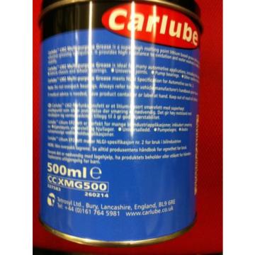2 x MULTI PURPOSE GREASE LARGE LM2 - 2 x 500g TUBS BASED CARLUBE GREASE