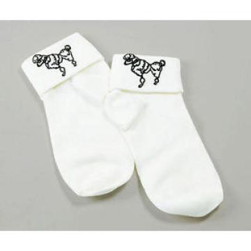 White Poodle Ankle Socks 50&#039;S Grease Fancy Dress Irish Dancing